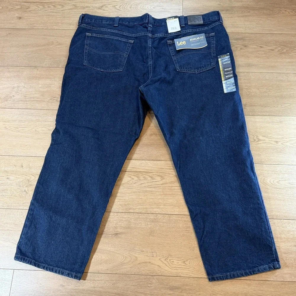 Lee Jeans Mens 50x29 Drifter Loose Fit Straight Leg Stretch Medium Blue Wash NWT